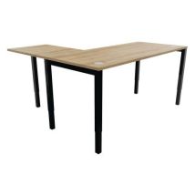 Recht Bureau Arche+h. Verstelb. Uitbr. 180x80 Verw.eik/zwart, - Buronomic