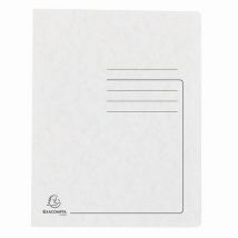 Map Met Glijder Glanskarton 355g A4 Wit, - Exacompta