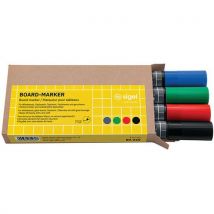 Whiteboardstift - Zwart/blauw/rood/groen - 4 Stuks - Sigel, - Sigel