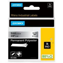 Industrieel Labeltape Rhino, Zwart Op Metaal 9 Mm, - Dymo