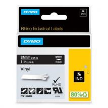 Industrieel Labeltape Rhino - Vinyl - Wit Op Zwart - 24 Mm, - Dymo