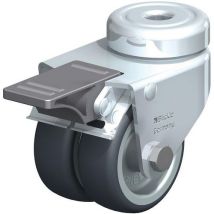 Blickle - Dubbel zwenkwiel met rem - 50mm - Thermoplastisch elastomeer - 80kg belastbaar
