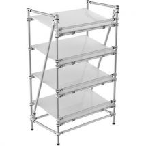 Aluminium Stelling Met Opstaande Rand En 4 Schuine Legborden 1000x600x1600, - Trilogiq