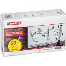 Set 20 markeerst. e660 zwart + 1 navulling gratis - Edding - Edding