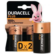 Duracell - Alkalinebatterij D plus 100% - 2 of 4 eenheden - Duracell