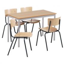 Kantineset Met Zitting En Blad Van Beuken,