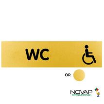 Novap - Deurbord Invalidentoilet - Plexiglas Goud/Zilver 170x45mm - Zelfklevend