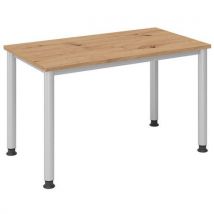 Recht Bureau Met Ronde Poten 120 Cm Eiken, - Hammerbacher