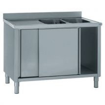Spoelkast Met 2 Bakken, 1 Afdruip Links, 160 X 90 X 70 Cm, - Tournus Equipement