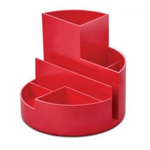 Maul - Pennenkoker MAULroundbox - Rood - 7 vakken - 80% gerecycled materiaal - Eco-label Der Blaue Engel