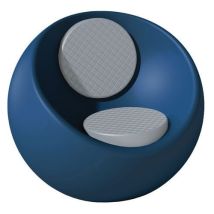 Fauteuil Rondo, Kolf Blauw, 5013 Zitting/rug Grijs Ral 7040, - Manutan Expert