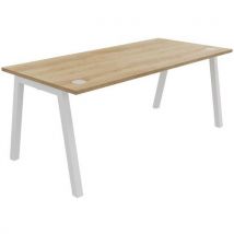 Individueel Bureau 180x80 Cm Nebraska Eiken Wit Partage, - Buronomic