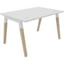 Individueel Bureau 120x80 Cm Wit Wit/massief Hout Dialogue, - Buronomic