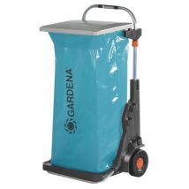 Gardena - Tuinmobiel met deksel - 70kg - Zwart/blauw - Rubberen wielen