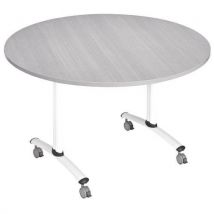 Klaptafel As Gelamineerd Rond Ø 120 Cm, Grijs/wit, - Manutan Expert