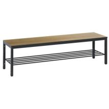 CP - Houten bank Basic Plus - Eiken met schoenenrek - 1500 mm breed - Antraciet frame
