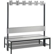 Bank Basic Plus, 2-zijdig, Kapst.+rugl.+sch.rek Zilver L1500, - CP
