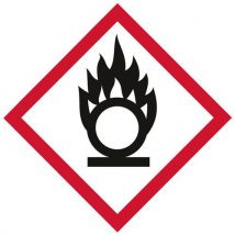Leidingmarkering Op Rol Ghs03 - Oxiderende Stoffen - 80 Mm, - Systemtext