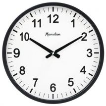 Manutan Expert - Analoge Wandklok Kwarts Ø 40 cm Zwart - ABS Behuizing - Inclusief Batterij - 10 Jaar Garantie