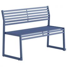Bank Met Rugleuning Van Gegalv. Staal Blauw - L: 120 Cm, - Urbantime