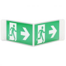 Bord Nooduitgang Pijl Naar Rechts, V-vorm Alum. 250x125 Mm, - Manutan Expert