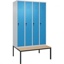 Garderobekast Classic Plus,zitbank,4deurs B30cm,ral7035/5012, - CP