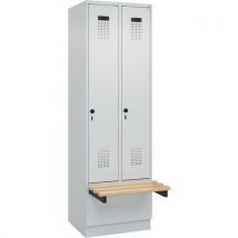 Garderobekast Classic Plus, Zitbank, 2 Deurs, Ral7035/7035, - CP