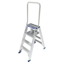 Opstapkruk dubbelzijdig met inklapbaar reling 3 tot 8 treden - Tubesca - Tubesca-Comabi
