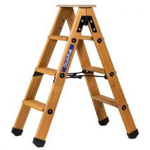 Houten Trapladder Dubbelzijdig 2 X 3 Treden + Legbord, - Duarib