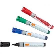 Glasbord Markers Met Vloeibare Inkt Ronde Punt - Assorti, - Nobo