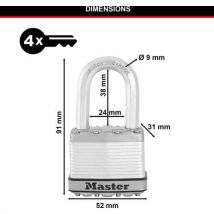 BeugelHangslot - Excell gelamineerd staal - Master Lock - Master Lock