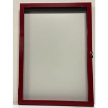 Buitenvitrine met draaideur - Aluminium achterwand - Rood frame - AME - AME