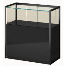 Toonbank Met Vitrineglas - 95x45x95 Cm - Zwart, - Sarazino