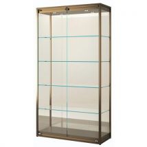 Vitrinekast Hoog Met Ledverlichting - 95x45x190 Cm - Brons, - Sarazino