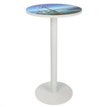 Hoge vergadertafel Easy Ø 60 cm, blad met decoratie - Manutan Expert