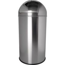 Helit - Prullenbak met pushdeksel The Dome - 50L RVS - Zilver - Rond - 74.5cm Hoog