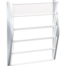 Wand Folderdisplay The Arc 4 X Din A3 Liggend Zilver, - Helit