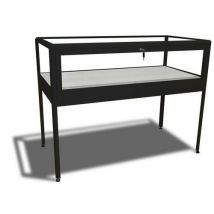 Tafelvitrine Met Uitschuifbaar Lade - 100x60x95 Cm - Zwart, - Sarazino