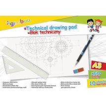 Blok techniczny GIMBOO, A3, 10 kart., 150gsm, biały, Manutan