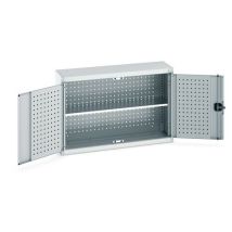 Bott - Szafka wisząca warsztatowa Cubio z panelami perforowanymi - 70x105x32,5 cm - szaro-szara