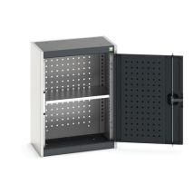 Szafki wiszące Bott Cubio z panelami perforowanymi, 1 półka, 70 x 52,5 x 32,5 cm, szaro-antracyt Manutan