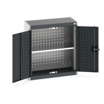 Bott - Szafka wisząca warsztatowa Cubio z panelami perforowanymi - 70x65x32,5 cm, szaro-antracyt