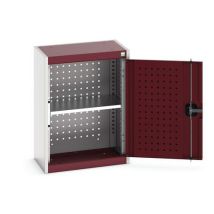 Bott - Szafka wisząca warsztatowa Cubio z panelami perforowanymi - 70x52,5x32,5 cm - szaro-czerwona