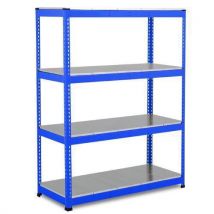 Manutan Expert Regał metalowy Rapid 1, 198 × 152,5 × 91,5 cm, 440 kg/półkę, 4 panele stalowe, niebieski,