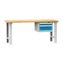 Polak Stół warsztatowy KOMBI BM4815, 1500 x 800 x 880 mm, MULTIPLEX, szaro-niebieski Manutan