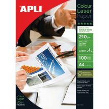 Papier fotograficzny APLI Glossy Laser Paper, A4, 210gsm, błyszczący, 100ark. Manutan