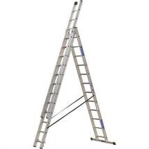 Alpos Alu Drabina aluminiowa wysuwana PROFI, 3 x 12 szczebli, Manutan
