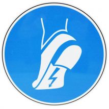 Znak komendy Manutan Expert - Wejście wyłącznie w obuwiu antystatycznym, aluminium, 200 mm