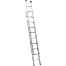 Alpos Alu Drabina aluminiowa wysuwana PROFI, 2 x 9 szczebli, Manutan