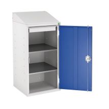 Bott - Szafka warsztatowa Economy - 113x52,5x55 cm, szaro-niebieska - 2 półki, 1 szuflada, stal